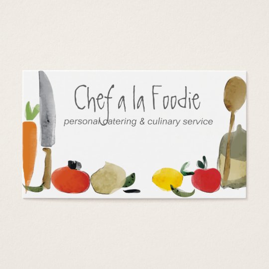 food cooking utensils chef catering business cards