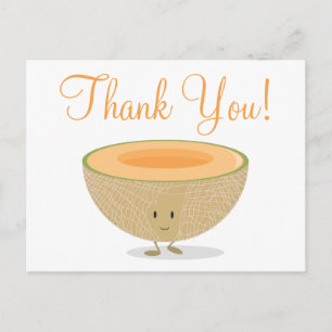 Food Cute Melon Cartoon Cantaloupe Postcard
