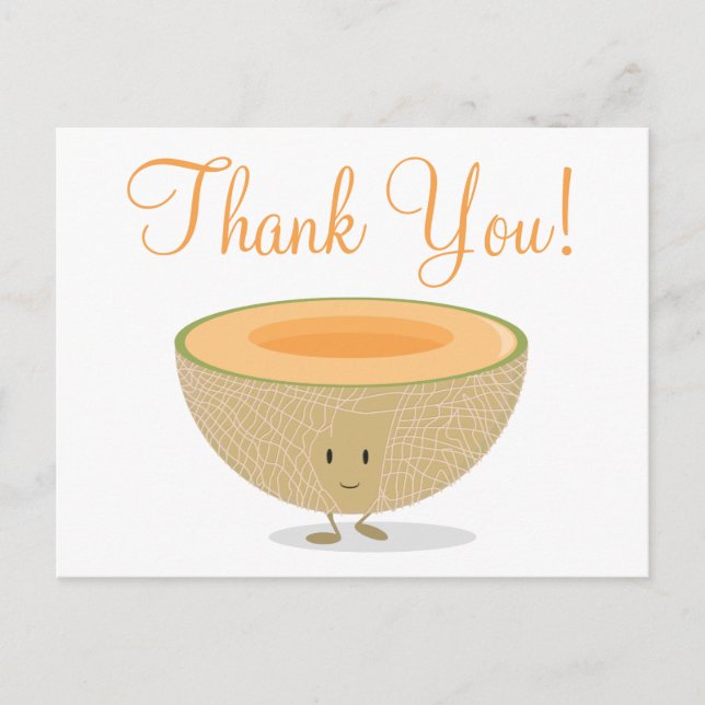 Food Cute Melon Cartoon Cantaloupe Postcard (Front)