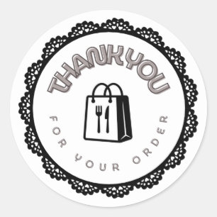 Food Delivery Driver Thank You For Your Order Classic Round Sticker