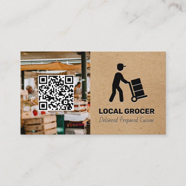 Food Delivery | Farmers Market | QR Code Business Card (Front)