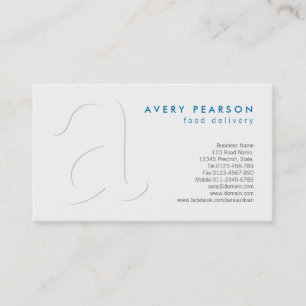 Food Delivery Shadow Monogram Business Card
