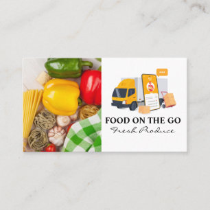 Food Delivery Truck   Produce Business Card