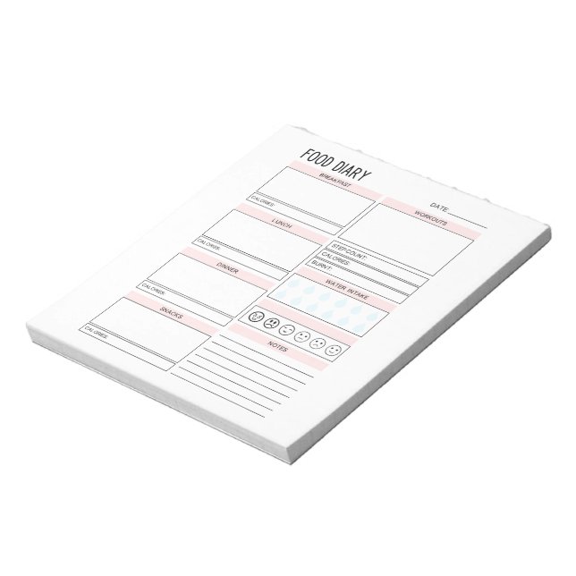 Food Diary Planner Notepad (Rotated)