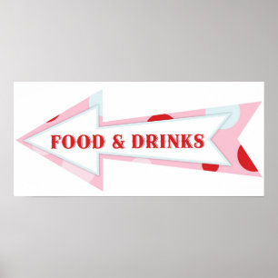 Food Drink Arrow Sign Carnival Circus Birthday LFT