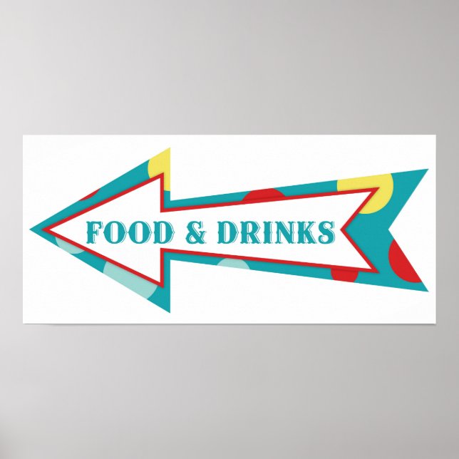 Food Drink Arrow Sign Carnival Circus Birthday LFT (Front)
