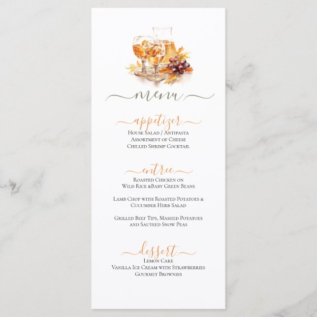 Food & Drink Festive Celebration Themed Menu (Front)