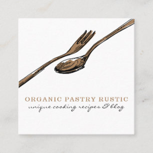 Food Eat Spoon Utensil Cook Square Business Card