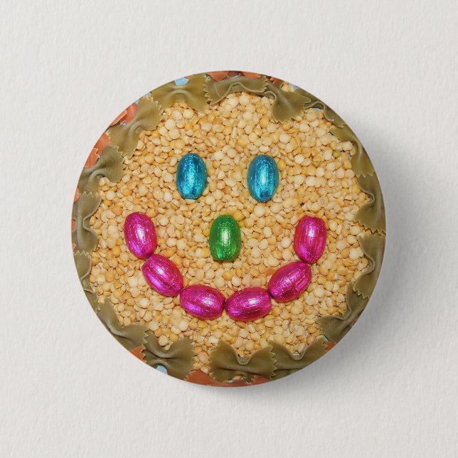 FOOD FACE 6 CM ROUND BADGE (Front)