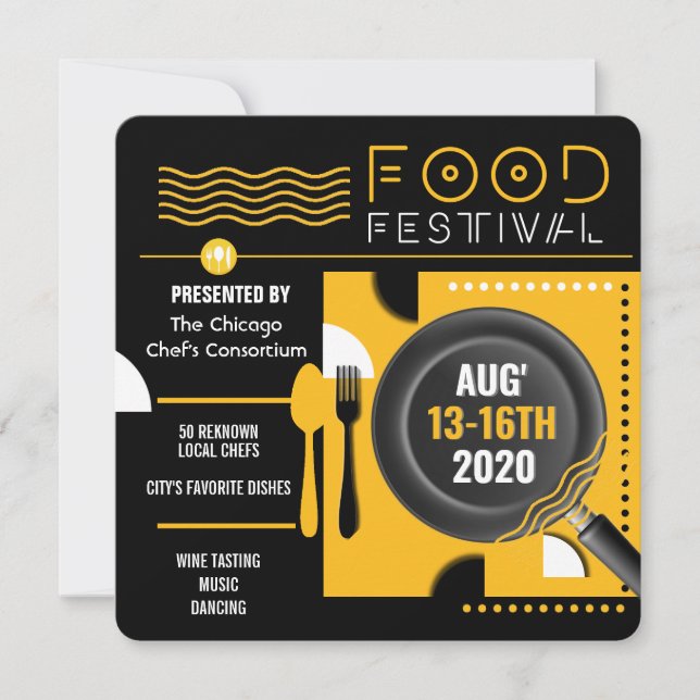 food festival contemporary flyer invitation (Front)