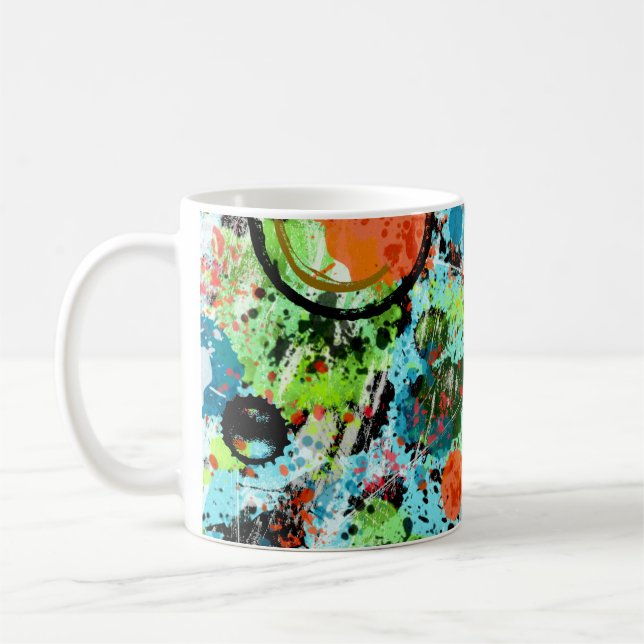 Food Fight Abstract Coffee Mug (Left)