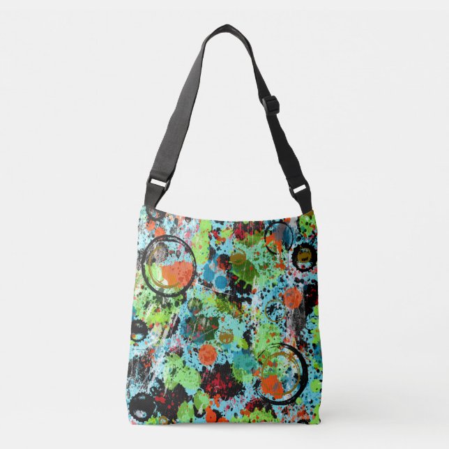Food Fight Abstract Crossbody Bag (Front)