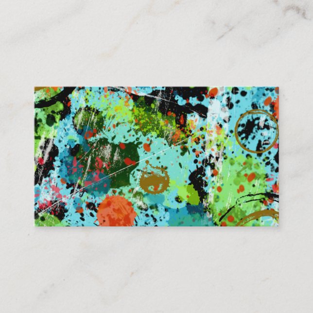 Food Fight Abstract Graffiti Business Card (Front)