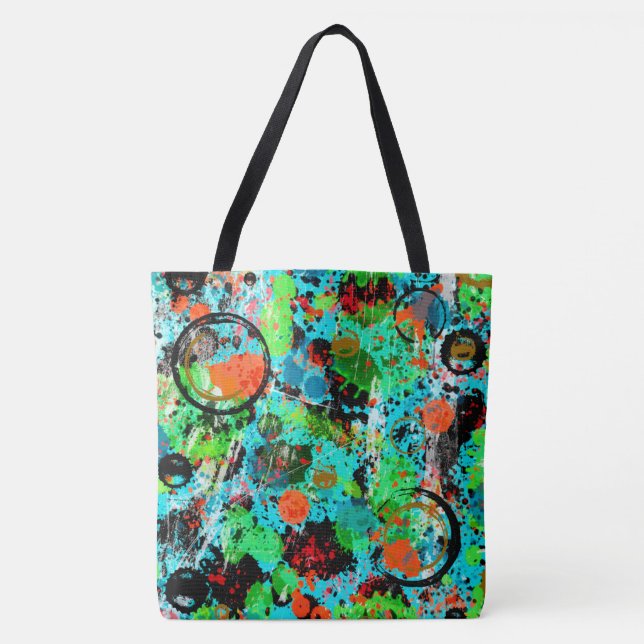 Food Fight Abstract Tote Bag (Front)