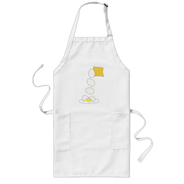 Food Fight - Cheese vs Egg. Long Apron (Front)