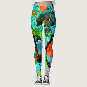 Food Fight Graffiti Abstract Leggings