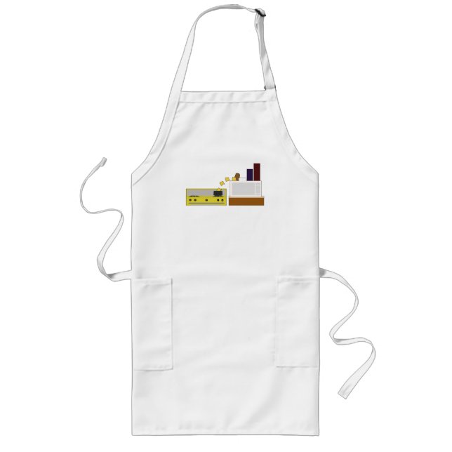 Food Fight - Potato vs Cheese. Long Apron (Front)