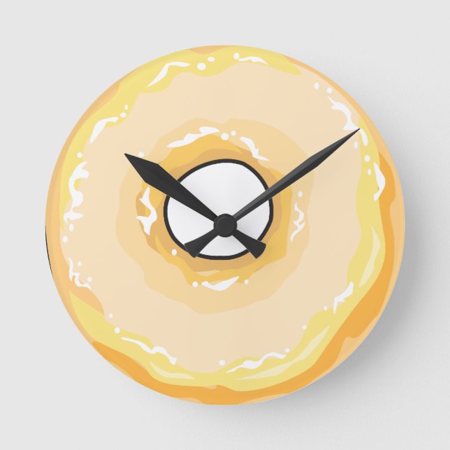 Food For Thought_Glazed Jelly Donut_Totally Sweet! Round Clock (Front)