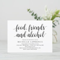 Food, friends and alcohol, Modern Bridal Shower