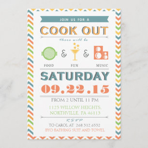 Food, Fun and Music Barbeque (BBQ) Cookout Invite