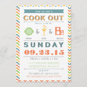 Food, Fun and Music Barbeque (BBQ) Cookout Invite