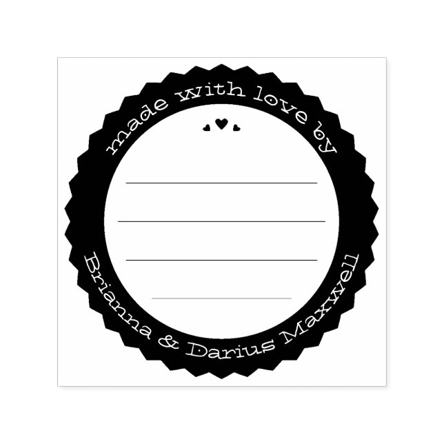 Food Gift Label Ink Stamp with Personalised Text (Design)