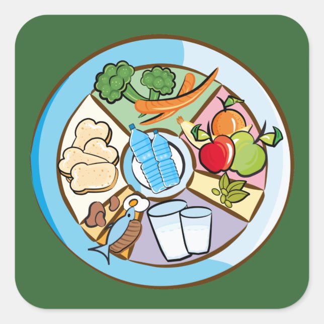 Food Groups square sticker (Front)