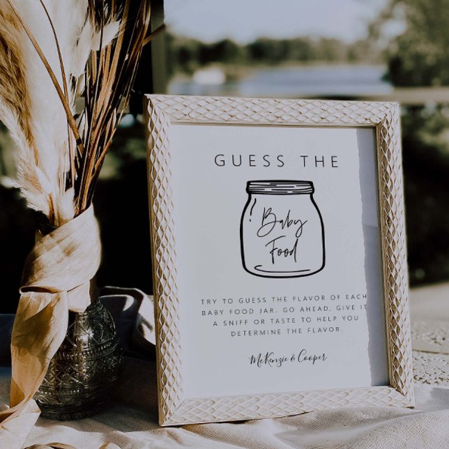 Food Guessing Game Baby Shower Party Sign G400 (Creator Uploaded)