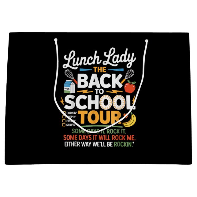 Food Humour Back to School Large Gift Bag (Front)