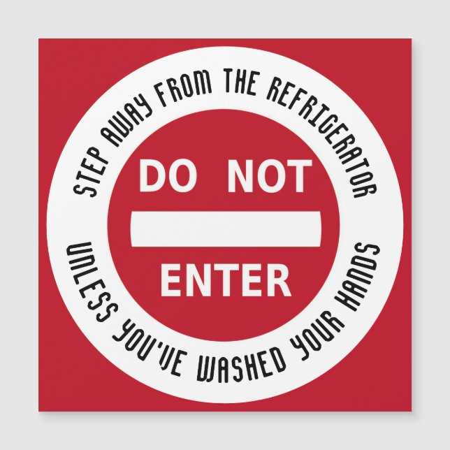 Food Hygiene NO ENTRY Wash Hands Magnetic Card (Front)