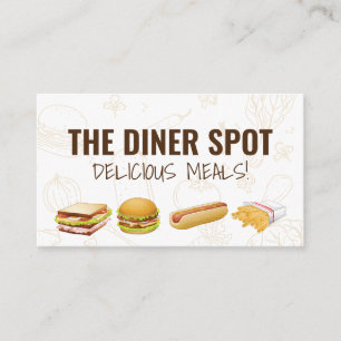 Food Icons and Patterns Business Card