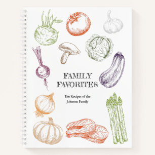 Food Illustration Personalised Family Recipe Book