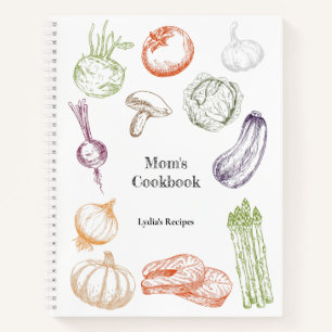 Food Illustration Personalised Mum's Recipe Book