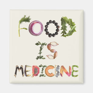 Food is Medicine - Healthy Eating Colourful Art Magnet