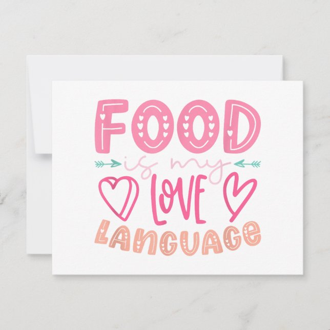 Food Is My Love Language - Retro Food Lover Chef C Thank You Card (Front)