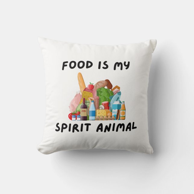 Food Is My Spirit Animal Pillow (Front)