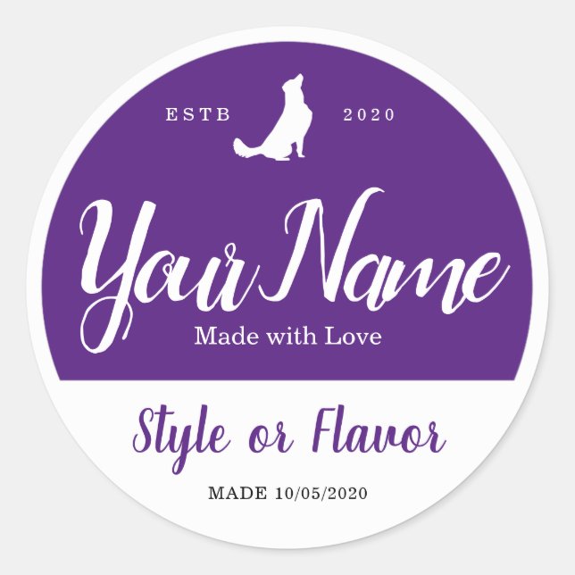 Food Jar and Lid Labels - Add your own words (Front)