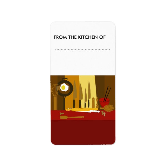 Food Jars Goodies Cook Culinary Knife Spoon Label (Front)