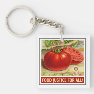 Food Justice - Vintage Tomatoes & Garden Key Ring