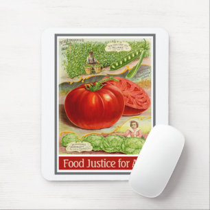 Food Justice - Vintage Tomatoes & Garden Mouse Mat