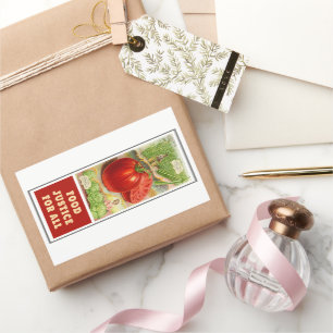 Food Justice - Vintage Tomatoes & Garden Rectangular Sticker