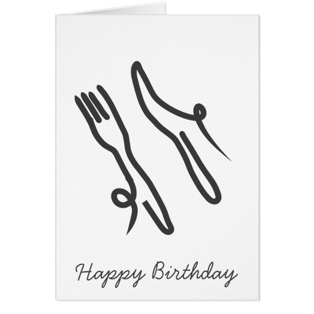 Food knife and fork modern grey and white (Front)