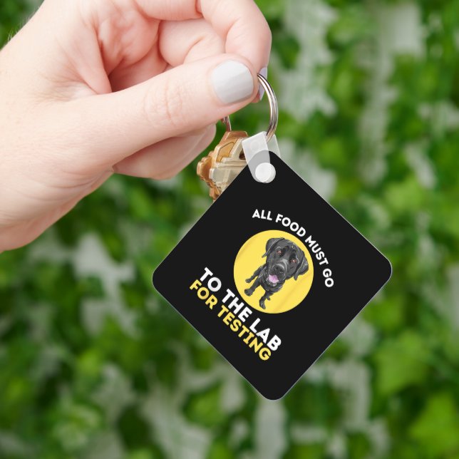 Food Lab Testing Labrador Retriever Lover Dog Owne Key Ring (Hand)