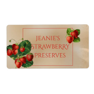 Food Label with Red Strawberries