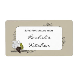 Food Label with Rustic Still Life Illustration