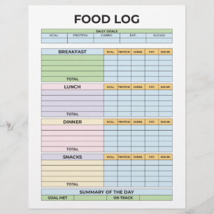 Food Log Custom Letterhead