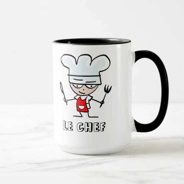Food lover mug with cute chef cook cartoon (Right)