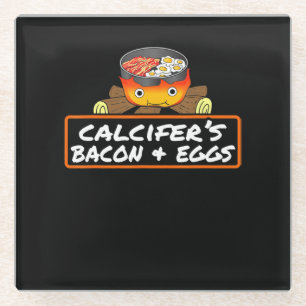 Food Lover Pun Bacon Egg Cook Dish Calcifers Gift Glass Coaster