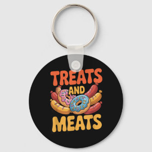 Food Lover Treats Meats Funny Food Dos And Bbq Key Ring