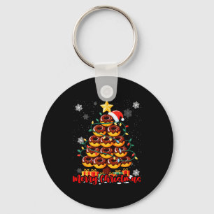 Food Lover Xmas Matching Santa Donuts Christmas Tr Key Ring